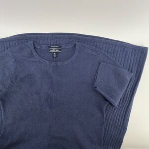 Lands End Blue Supima Cotton Ribbed Knit Short Sleeve Midi Dress Womens XL 18